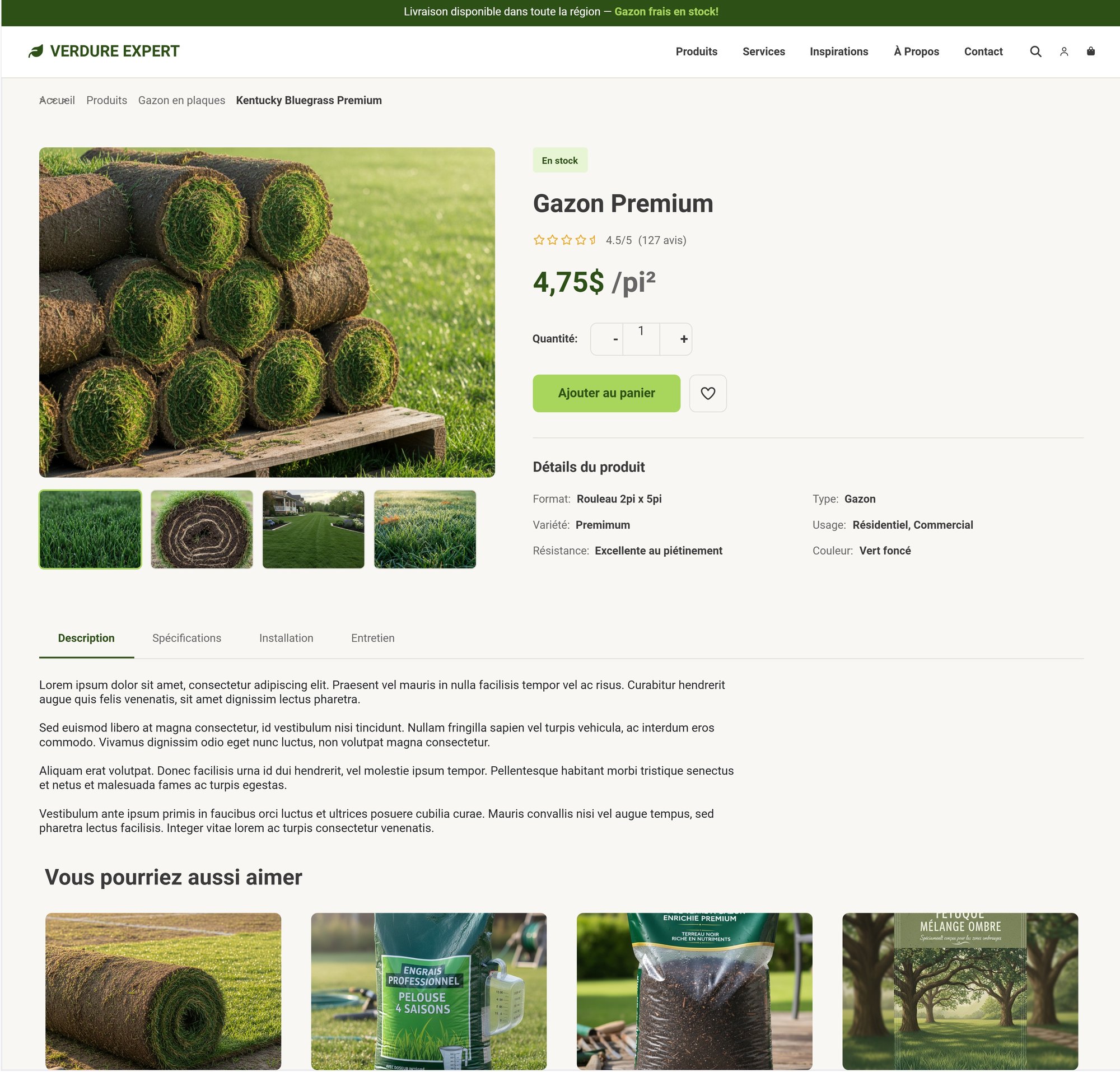 Page produit Page produit