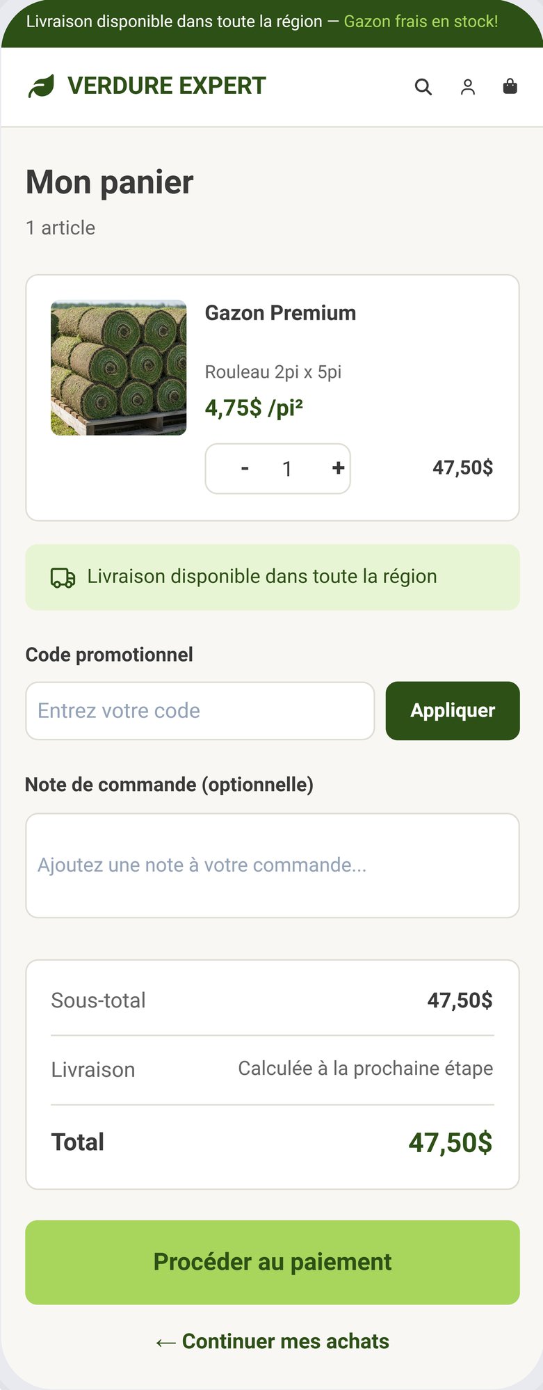 Panier d'achat Panier d'achat